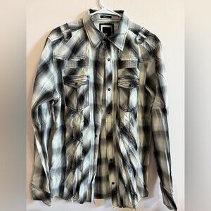 BKE Gray Plaid Shirt